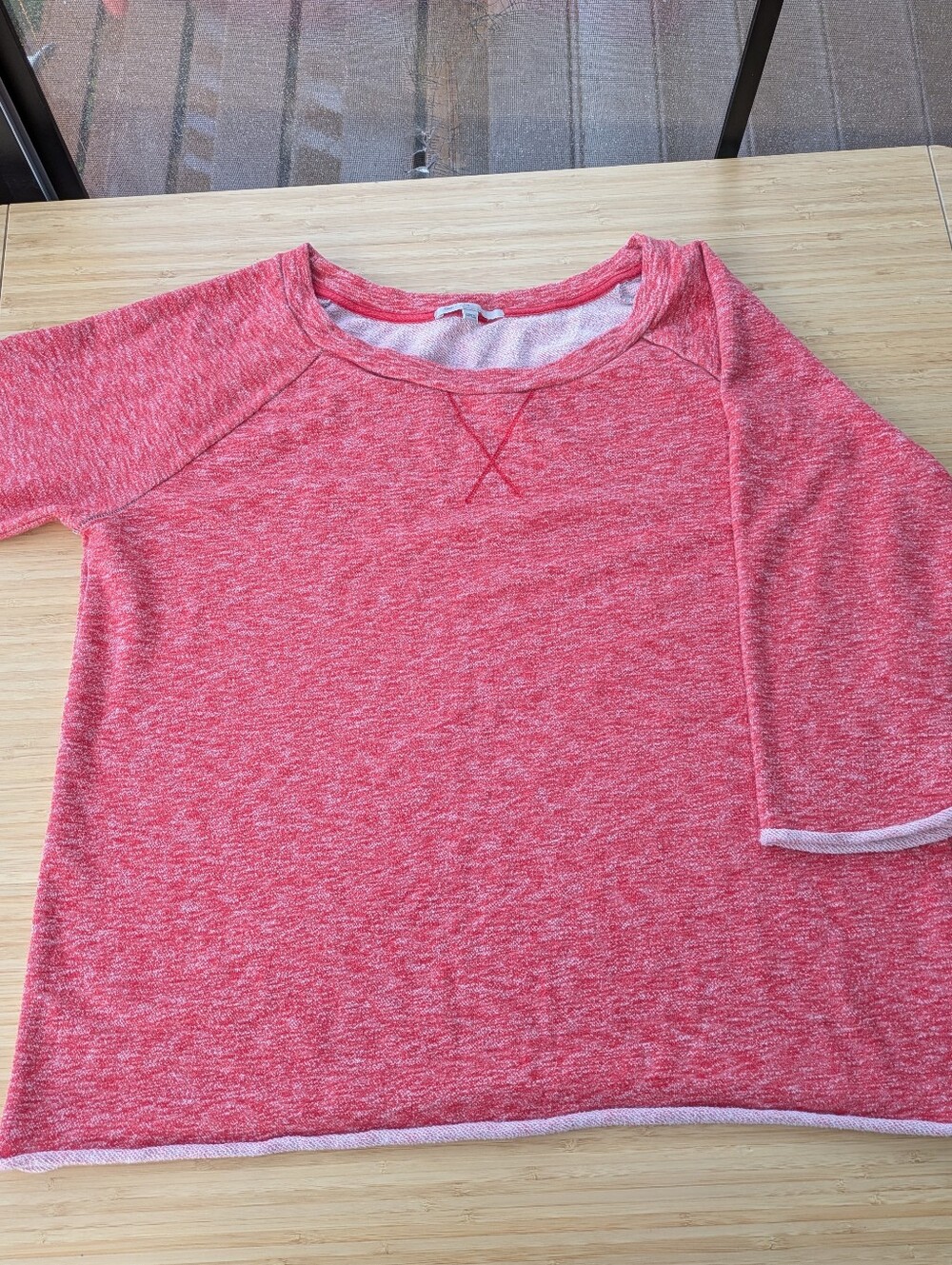 GAP Women's Crewneck Sweatshirt Raw Hem, 3/4 Sleeve